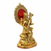 Gold Plated Saraswati Idol Statue for Home and Pooja Decor, Brass