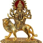 Metal Maa Durga Idol Showpiece, Height 20 cm, Golden, 1 Piece