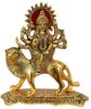 Metal Maa Durga Idol Sherawali Ambe Rani Showpiece, Height 20 cm, Golden, 1 Piece