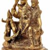 Brass Shiva Parvati - Shiv Parivar Bholenath Shankar Ganesh Family Murti Idol Statue Sculpture Height 6 Inches (6" Antique)