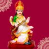Goddess Maa Saraswati Idol, Saraswati Studydevi Murti Figurine Religious Pooja Gift Items and Murti for Mandir/Temple/Home/Office (White Color) (HXWXL-20CMX10CMX08CM)(Resin)