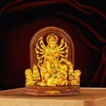 Mata Durga Idol, Earthenware, Multicolour, 1 Piece