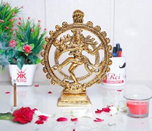 Metal Shiva Idol Natraj Statue for Home Decor,Gold Plated Dancing Shiva Natraja/Natrajan (Mahakal Murti) Showpiece Figurine Murti Deccoration & Gifts Article...