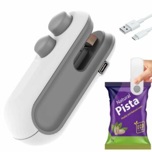 Wazdorf Sealing Clip - Portable Mini Sealing Machine Handheld Packet Sealer for Food, Snacks, Chips, Fresh Storage, Plastic Bag Sealing Machine (Small)
