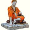 Resin Lord Sai Baba Statue Idol Murti Gift Showpiece (17.5 x 12.5 x 22.5) cm, Orange, 1 Piece