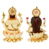 Efinito,7",Goddess Lakshmi Ganesha Statue Marble Lakshmi Ganesha Statues Pair of Lakshmi Ganesh Idol Sculpture Lord Ganesha Laxmi murti for Diwali Pooja, Multicolor