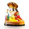 Marble Look Vishnu Laxmi Ji Idol for Pooja Room, Multicolor