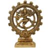 Premium Gold Plated Lord Shiva Dancing Natraj Statue Showpiece Handcrafted Sculpture for Home and Puja Decor| nataraj Statue for Home|(8 Inches, Gold)