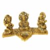 Diwali Gift Items Laxmi Ganesh Saraswati Metal Murti Idol with Diya Showpiece, Diwali Decoration Items for Home Decor, Diwali Gift for Family Friends and Corporate Office,Golden Pooja