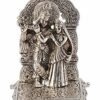 Aluminium Silver Plated Radha Krishna Idol with Velvet Box and Gold Plated Ball Pen.(18 Cm X 10 Cm X 10 Cm)