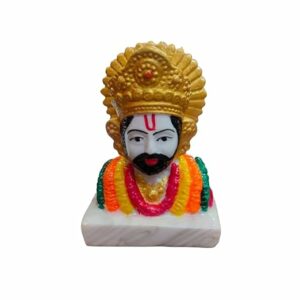 Shree Khatu Shyam ji Idol Made of Marble Dust - 9cm Perfect for Home, Office, Cars, Gifting on Different Occasions
