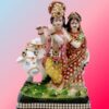 Stone Work Radha Krishna Cow God Idol, Murti Figurine Religious Pooja Gift Items for Mandir | Temple | Home |Office (8 * 14 * 22 CM)(Multicolour)