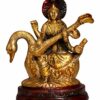 Goddess Maa Saraswati Idol For Home & Office Temple IVeena Statue I Sarasvati Mata IDevi Ma I Office God Idols I Living Room I Guest Room I Study Table I Home Decor l Temple ( 4.5 X 5 Inch)( Multicolour) Weight 1 Kg