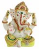 Decorative Ganesha Idol Statue Showpiece Figurine (Resin, Multi, 15 cm x 14 cm x 7 cm) - Diwali Decoration Items for Home Decor Mandir Living Room Pooja Room Office Table Gifts