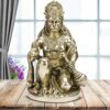 Brass God Bajrangbali Bhagwan Sankat Mochan Hanuman Idol Statue Murti for Home Office Entrance Decor Temaple Mandir Pooja Puja Antique Gold 9 Inches