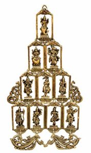 Brass Vishnu Dashavatar (Ten Incarnations of Lord Vishnu) Wall hanging (25")