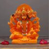 Panchmukhi Hanuman Statue or Murti Resin for Car,Home,Office|Orange Sankat Mochan Balaji Bajrangbali Idol for Pooja Temple,Mandir Showpiece Vastu Gift Decoration Feng Shui(6? in.)