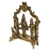 Brass Ram Darbar Idol Statue for Home Decor, 6.75 Inch Height, Gold Color, Includes Sita, Laxman, Hanuman for Mandir Temple
