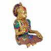 Brass Seated Hanuman Idol Statue, Height 11.2 Inches