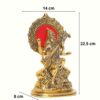 Gold Plated Maa Saraswati Metal Statue,Hindu Goddess Saraswati ji Murti for Pooja,Meditation,Office,Home,Study Table Decorative,Showpiece Figurines,Religious Idol Gift Article...
