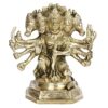 Brass Panchmukhi Sitting Bajrangbali Lord Hanuman Idol for Spiritual Protection Showpiece Statue for Home Office and Gifting Height 7 Inches
