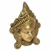 Brass Metal Durga MATA Maa Face Mask Idol Statue Murti for Office Home Decor Wall Mount Evil Eye Vastu Protection Size 6.5 Inch (Gold, 6.5)