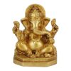 Brass Lord Ganesha Sitting on Singhasan Big Belly Ganesh Bhagwan Idol Ganpati Murti Metal Statue for Home Office Entrance Decor Diwali Pooja