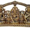 Laxmi Ganesh Saraswati Idol Gold Plated Showpiece Statute Gift (Gold, lgsgld)