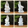Marble Dust Sai Baba Statue for Home Pooja and Car Dashboard, Handmade Idol Sitting on Stone