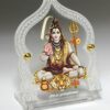 Foil, Acrylic Shiv Ji With Japa Mala Idol, 4 cm x 8 cm x 6.5 cm, Multicolour
