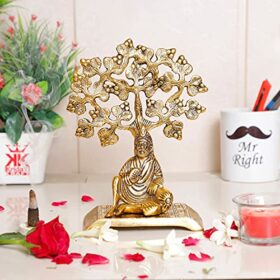 Sirdi Saibaba Metal Statue Under Tree for Pooja,Decorative for Home,OfficeTable,Sai Nath Murti Idol Showpiece Figurines Gift Article,Corporate Gift,Religious Decorative...