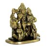 Brass Shiva Parvati Pariwar - Shiva Family | Shiva Bholenath Shankar Parvati Ganesh Ganesha Nandi Family Murti Idol Statue Sculpture - Small Size - 2.25" inches
