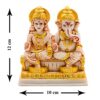Laxmi Ganesh Idol for Home Decor - 12 cm Sitting Lakshmi Ganesha Murti