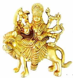 Brass Maa Durga Idol (Golden, 2.5 X 1.5 X 3 Inch)