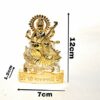 Small Maa Saraswati Vidya Devi Idol Metal Gold Plated Statue for Car Dashboard Mandir Pooja Home Decor Office Showpiece