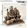 2.5 inches Copper Handmade Shiva Parivar Idol, 310 Grams, Patina Antique Finish, 1 Piece