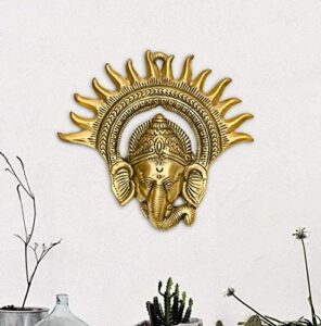 Metal Ganesha ji/Ganpati/Lord Ganesh Statue Idol - Lucky Feng Shui Wall Decor Showpiece Figurines(Golden)