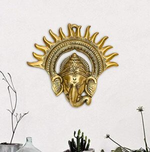 Metal Ganesha ji/Ganpati/Lord Ganesh Statue Idol - Lucky Feng Shui Wall Decor Showpiece Figurines(Golden)