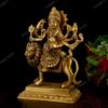 Brass Durga Idol Sitting on Lion I Religious Goddess I Maa Durga I Home Decor I Gifiting I Interior Decoration I Living Room