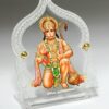 Gold Plated Hanuman Idol with Prayer Beads for Car Dashboard
