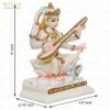 Maa Sarasvati Sitting Murti for Pooja Room 6" Goddess Maa Saraswati Idol Statue for Temple School Home Decor Maa Sharada Playing Veena Sculpture Figurine for Study Table Office and Gifting Purpose