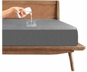 Trance 100% Waterproof Premium Cotton Feel Mattress Protector King Size, 78x72 Inches | Breathable and Hypoallergenic Ultra Soft Fitted Bed Protector Cover (78"x72" Fits Upto 10 Inches - King, Grey