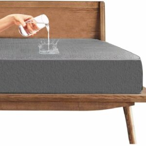 Trance 100% Waterproof Premium Cotton Feel Mattress Protector King Size, 78x72 Inches | Breathable and Hypoallergenic Ultra Soft Fitted Bed Protector Cover (78"x72" Fits Upto 10 Inches - King, Grey