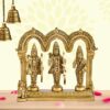 Brass Ram Darbar Idol for Home Decor, Diwali Pooja Room Decoration, Ram Laxman Hanuman Sita Statue