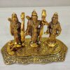 Metal Lord Ram Darbar Idol Showpiece - Hindu Religious Idols Set with Ram, Sita, Laxman, Hanuman - Golden Oxidized Finish