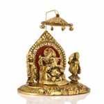Metal Lord Ganesha Riddhi Siddhi Chhatra Statue Idol Sculpture for Home Decor