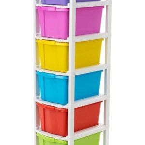 AVZEEGO 6 Xl Plastic Modular Drawer System For Home, Office, Hospital, Parlor, School, Doctors, Home And Kids, Product Dimension When Assembeled (Multi, 6xl)