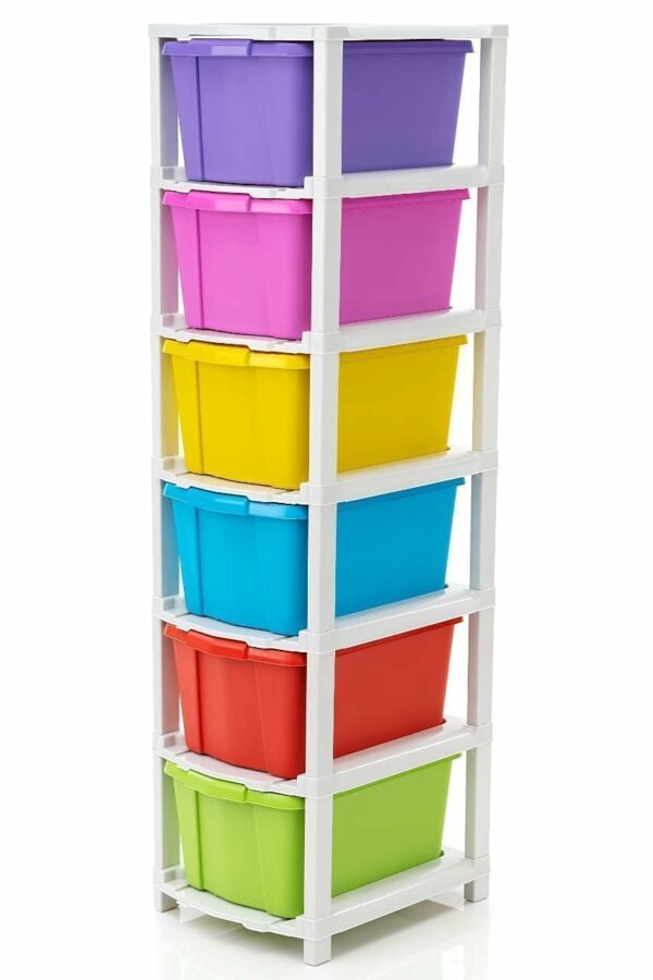 AVZEEGO 6 Xl Plastic Modular Drawer System For Home, Office, Hospital, Parlor, School, Doctors, Home And Kids, Product Dimension When Assembeled (Multi, 6xl)