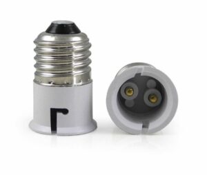 SHOPEE E27 To B22 Screw Base Socket Plastic LED Lamp Holder Light Bulb Adapter (White,Pack Of 2)