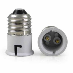 SHOPEE E27 To B22 Screw Base Socket Plastic LED Lamp Holder Light Bulb Adapter (White,Pack Of 2)